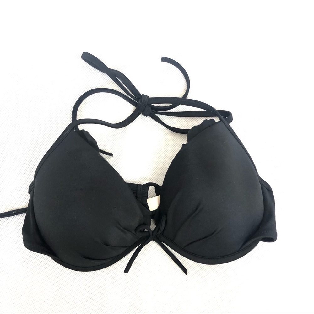 Victoria’s Secret scalloped black swim suit 34A